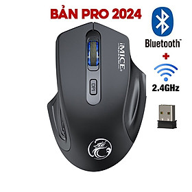 Chuột gaming không dây bluetooth sạc pin HXSJ G-1800 cho game thủ chơi game chuyên nghiệp kết nối Wireless 2.4G - Hàng chính hãng - PRO Đen