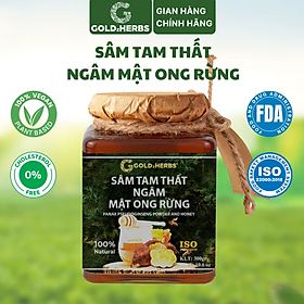 Sâm tam thất ngâm mật ong rừng GoldzHerbs, 100% mật ong nguyên chất – Hũ 300g/ Hộp 15 gói