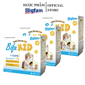 Combo 3 Hộp Siro ăn ngon Bifa Kid Bigfam giúp bé ăn, ngủ ngoan