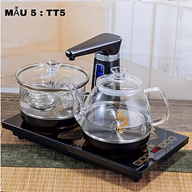 Mua Bộ ấm đun nước pha trà tại bàn Thông minh tự động xoay vòi thêm nước Bếp điện cảm ứng đa năng thuỷ tinh màu vàng