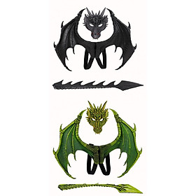 2 Set Kids Dragon Costume Dress Up Tail Mask Set Party Props Gifts Toys
