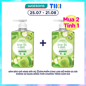 Gel Rửa Tay Watsons Love My Skin Green Tea Apple Scented Gel Hand Wash 500ml