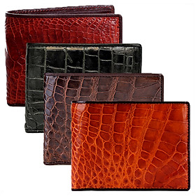 Ví nam Huy Hoàng da cá sấu ngăn sau màu đen, nâu đất, vàng bò, nâu đỏ HT2219-20-21-45