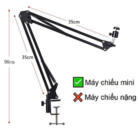 Giá đỡ máy chiếu xoay 360 gắn đầu giường chân đúc nguyên khối