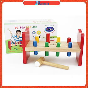 Đồ chơi đập chuột cho bé, Búa đập cọc - Đồ chơi gỗ Winwintoys