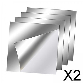 2x 4x Wall Mirror Tiles, Full Mirror, Acrylic Flexible Mirror Sheets, Sticky Frameless Mirror Wall Sticker for Decoration