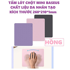 Miếng lót chuột bàn di chuột mini Baseus chất liệu da nhân tạo PU bền không nứt dễ lau sạch _ Hàng chính hãng