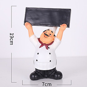 HOT Tượng ông đầu bếp cầm bảng trang trí nhà bếp