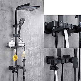 Mua Bộ sen cây tắm đứng  Bộ sen vòi tắm đứng 4 phím bấm Màu Đen TCARE - Hàng Chính Hãng