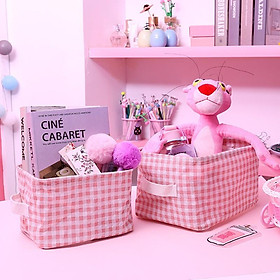 Mua Rổ vải đựng đồ để bàn màu hồng thơ mộng - UniLabel