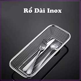 Rổ Dài Inox Đựng Muỗng Đũa Không Rỉ Sang Trọng