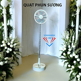 Mua Quạt phun sương xếp gọn  Chế độ tự xoay phải trái  Điều khiển từ xa  Sạc tích điện  pin 7200MaH  Sử dụng 5-20 giờ