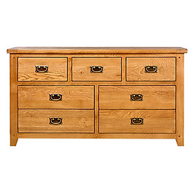 Tủ 7 ngăn kéo ngang Rustic gỗ sồi