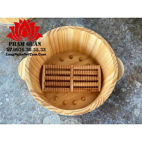Mua Chậu gỗ ngâm chân có hạt massage tặng kèm bàn lăn gỗ