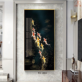 Mua Tranh Trang Trí Canvas Giá Rẻ - Tranh Đơn Cửu Ngư Quần Hội