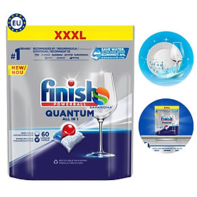 Viên rửa bát Finish Quantum All in 1, tích hợp muối, bóng