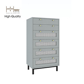 [Happy Home Furniture] ROTAN, Tủ đựng đồ 6 ngăn kéo - chân sắt, 60cm x 45cm x 112cm ( DxRxC), THK_128