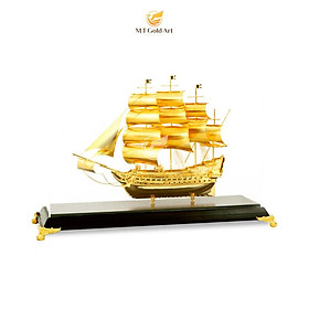 Mô hình thuyền mạ vàng MT Gold Art(510 x 180x 340 mm) L52- Hàng chính hãng, trang trí nhà cửa, phòng làm việc, quà tặng sếp, đối tác, khách hàng, tân gia, khai trương 