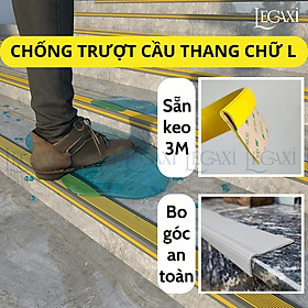 Miếng dán cầu thang bậc thềm chống trượt hình chữ L bám dính chống thấm nước ma sát lớn Legaxi