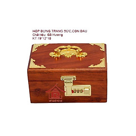 Hộp đựng trang sức, con dấu gỗ hương khóa số tay sách trên