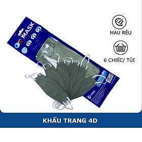 Khẩu Trang Y Tế 4D Ok Mask Màu Xanh Lá, Theo Thiết Kế Kf94, Đạt Chuẩn Kháng Khuẩn, Công Nghệ Nhật Bản (6 Chiếc/Túi)