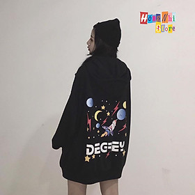 Áo Khoác Hoodie Zip In Hình DEGREY Oversize Ulzzang Unisex Dáng Rộng - MM