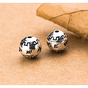 Combo 2 cái charm bạc tròn khắc chữ xỏ ngang - Ngọc Quý Gemstones