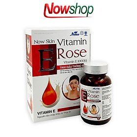 Viên uống đẹp da ngăn ngừa lão hóa Now Skin Vitamin E Rose 1000IU giúp giảm sạm nám nếp nhăn tàn nhang. Hộp 30 viên