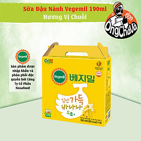 Thùng 16 Hộp Sữa Đậu Nành Hương Vị Chuối Vegemil 190ml Banana Soymilk