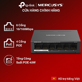 Mua Bộ Switch Chia Mạng Mercusys MS106LP 6 Cổng 10/100Mbps với 4 Cổng PoE+ - Hàng Chính Hãng