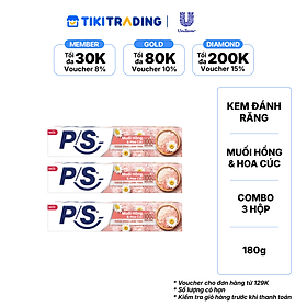 Combo 3 P/S Kem đánh răng Muối Hồng & Hoa Cúc 180g