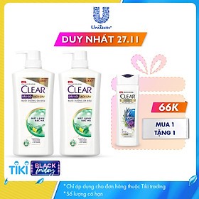 Combo 02 Dầu Gội Trị Gàu Clear Mát Lạnh Bạc Hà