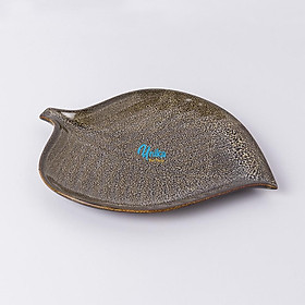 Mua Đĩa Lá Xoaì Men Gấm Vàng (2 Size) - Khay Lá Xoài Men Hỏa Biến - Gốm Sứ Cao Cấp Bát Tràng