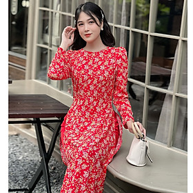 [HCM] Áo dài hoa nhí tay phồng AD028 - Khánh Linh Style