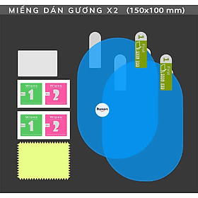 Bộ Miếng Dán Chống Nước Gương Ô Tô Xe Máy Dán Kính Chống Mưa Chống Đọng Nước Phủ NANO Cao Cấp