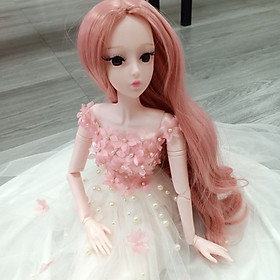 Búp bê cô dâu cao 60cm cao cấp dày dặn kèm trùm đầu và hoa cầm tay