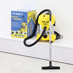 Máy hút bụi công nghiệp dạng nhỏ Sumika K20, Màu Vàng, 20L, 1600W, Có thể hút nước, Motor Ametek của Mỹ, Tầng lọc HEPA, Dây điện dài 10m, Thùng chứa Thép không gỉ - Hàng Chính Hãng