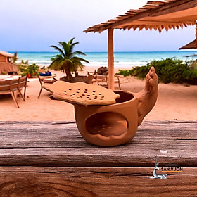 Mua Bếp Xông Thảo Dược   Trầm Hương Gốm Đất Nung Tự Nhiên Hình Con Gà - 20x11x13cm