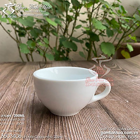 Ly tách sứ uống cafe capuchino 200ml men trắng gốm sứ Bát Tràng cao cấp