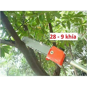 Bộ lam xích cắt tỉa cành trên cao, gắn cần máy cắt cỏ 2 thì, 4 thì ống cần 26 - 9 khía, 28 - 9 khía tùy chọn