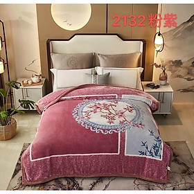 Chăn lông tuyết Hàn Quốc dày đẹp, chăn đắp mùa đông kích thước 2mx2m3 nặng 4kg