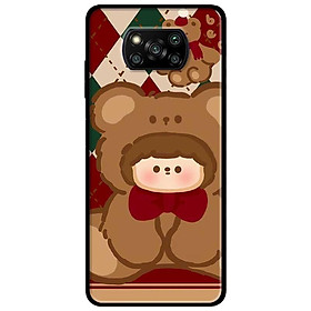 Ốp lưng dành cho Xiaomi Poco X3 mẫu Búp Bê Gấu Đỏ