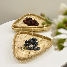 Mua Mẹt Tre Đựng Bánh Mứt URSPACE Trang Trí Decor Tết Hình Tam Giác/ BAMBOO TRAY - Combo M&S