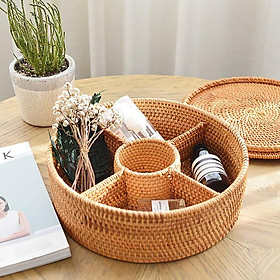 Mua Khay mứt tết tròn bằng mây  hộp đựng bánh kẹo tết cao cấp xuất khẩu Mỹ  hàng thủ công mỹ nghệ Bemiao