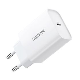 Củ sạc nhanh USB Type-C 30W Ugreen 70161 (Màu trắng) - Hàng chính hãng