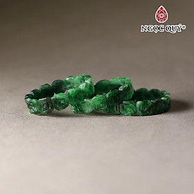 Nhẫn cẩm thạch sơn thủy khắc đồng tiền mệnh hỏa, mộc - Ngọc Quý Gemstones