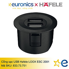 Mua CỔNG SẠC USB HAFELE LOOX ESC 2001 MÔ-ĐUN TRÒN MÀU ĐEN/833.73.751 - HÀNG CHÍNH HÃNG