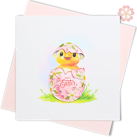 Thiệp Giấy Xoắn Nghệ Thuật - Trứng Phục Sinh Gà Con - Happy Easter Chick - Miscellaneous - 15 x 15 - VN2XM115D87E2