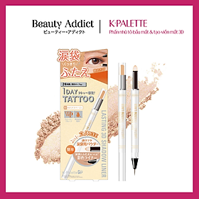 Bút Vẽ Bọng Mắt 2 Đầu K-Palette 3D Liner Ánh Nhũ, Bền Màu, Bám Lâu, Không Thấm Nước