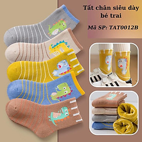 Tất Chân Bé Trai Cổ Cao Loại Dày Cao Cấp 1-12 tuổi Mixi Kids TAT0012B